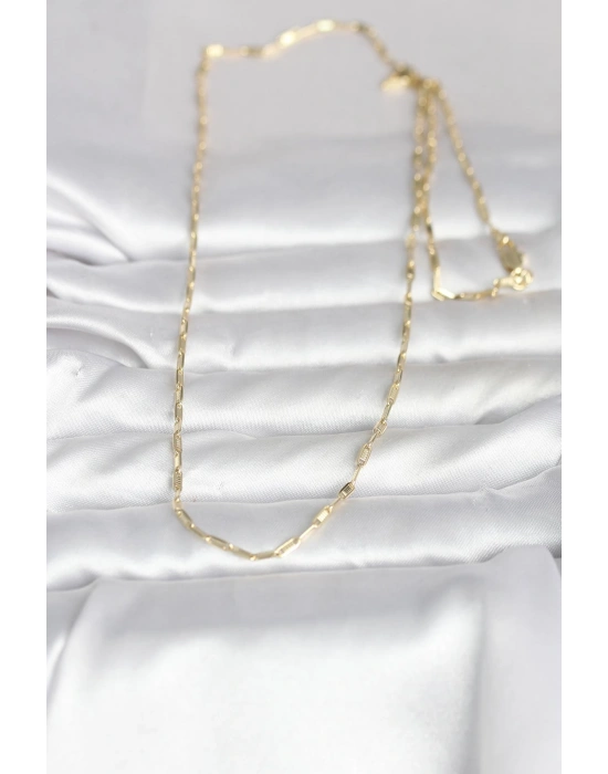 CM 14K Gold Renk İnce Ataç Zincir Model 60 cm Kadın Kolye