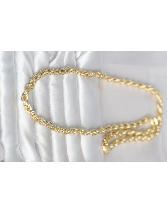 CM 14K Gold Renk Kalın Burgu Zincirli Model 60 cm Kadın Kolye