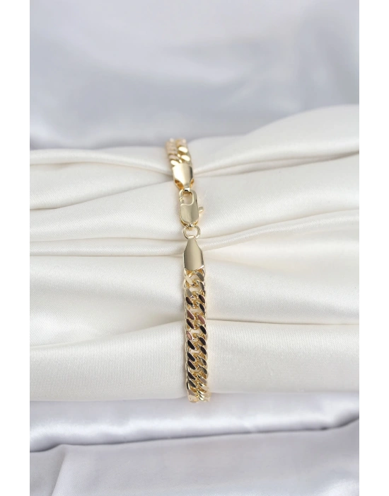 CM 14K Gold Renk Kalın Zincir Model Kadın Bileklik