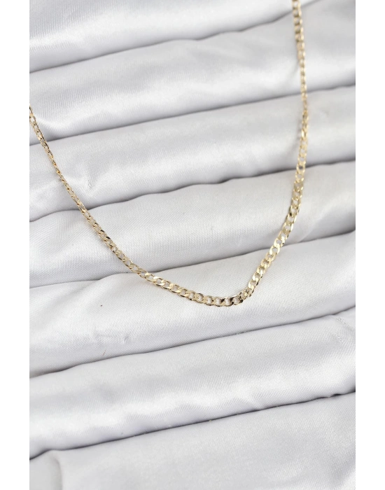 CM 14K Gold Renk Pirinç Zincir Model Kadın Kolye