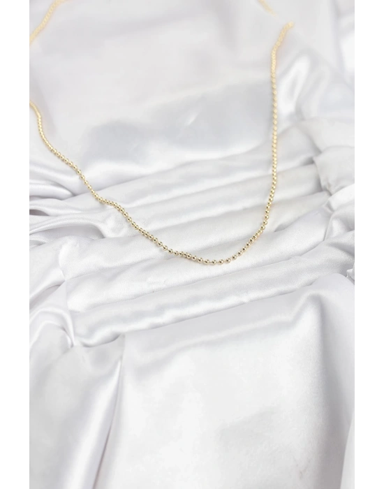 CM 14K Gold Renk Top Zincirli Model 60 cm Kadın Kolye