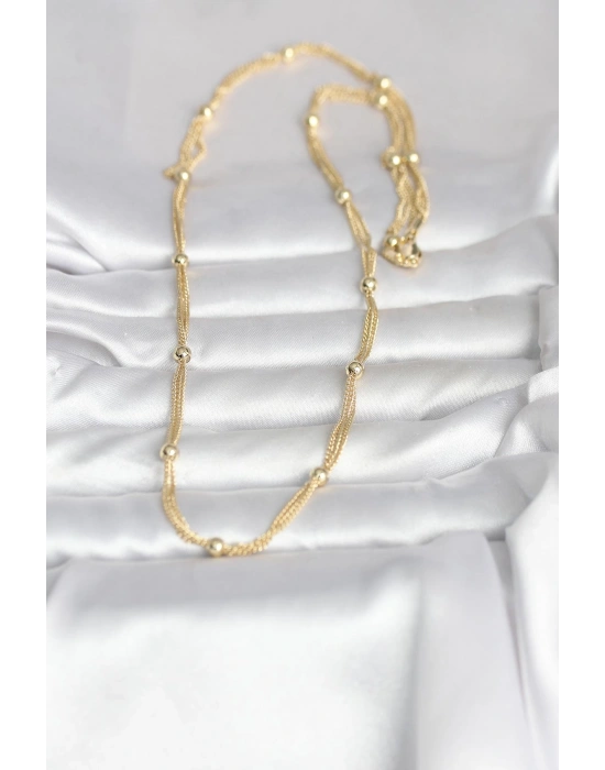 CM 14K Gold Renk Topçuk Model 60 cm Kadın Kolye