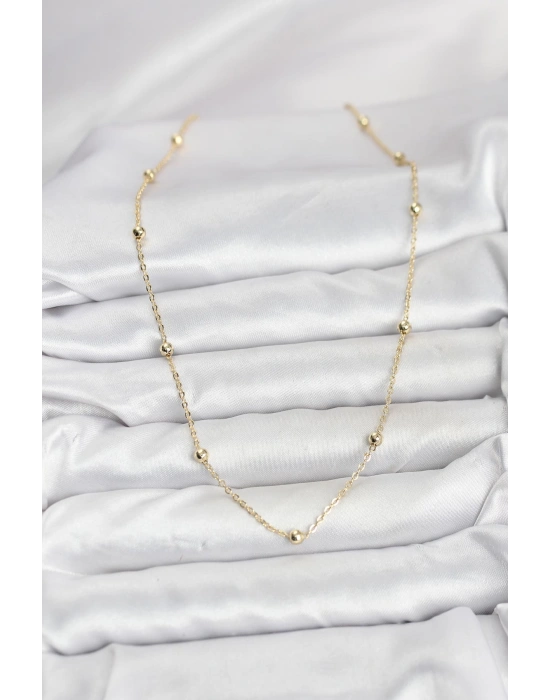 CM Gold Renk Top Zincirli Kadın Kolye