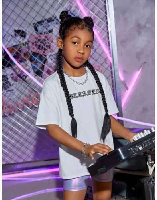 Çocuk Unisex Baskılı T-Shirt - Beyaz