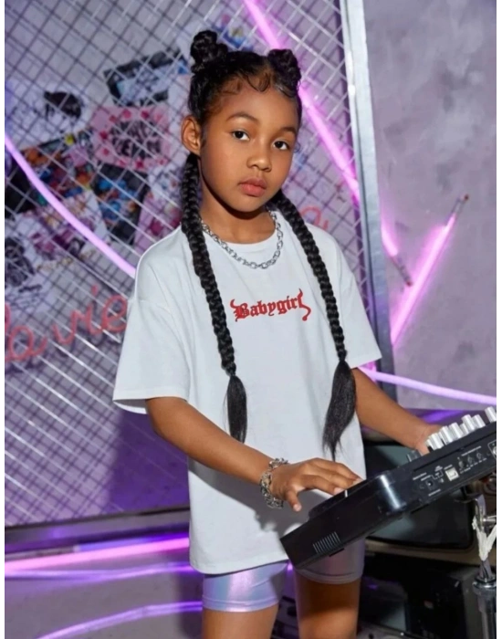 Çocuk Unisex Baskılı T-Shirt - Beyaz