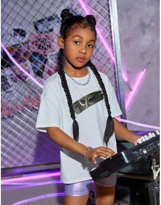 Çocuk Unisex Baskılı T-Shirt - Beyaz