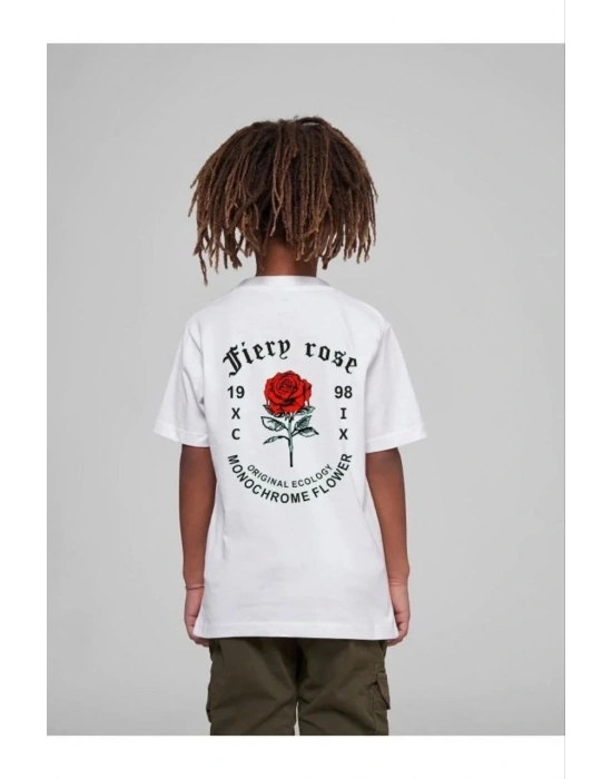 Çocuk Unisex Baskılı T-Shirt - Beyaz