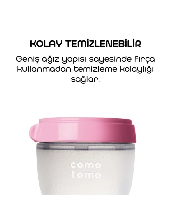 Comotomo Antikolik Silikon Biberon 150 ml 0-3 Ay Pembe