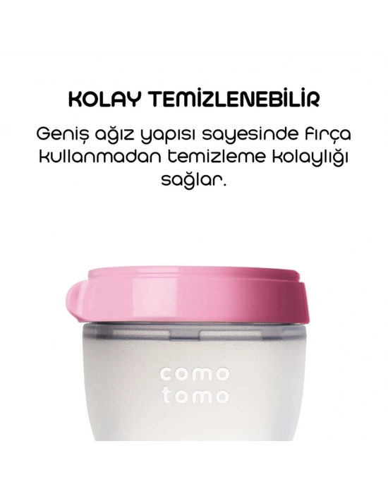 Comotomo Antikolik Silikon Biberon 250 ml 3-6 Ay Pembe