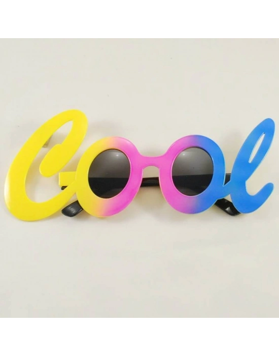 Cool Yazılı Rengarenk Parti Gözlüğü 21x8 cm