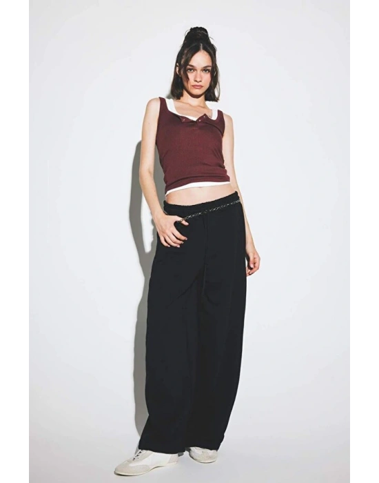 Coool Barrel Fit Beli Bağcıklı Cepli Pantolon