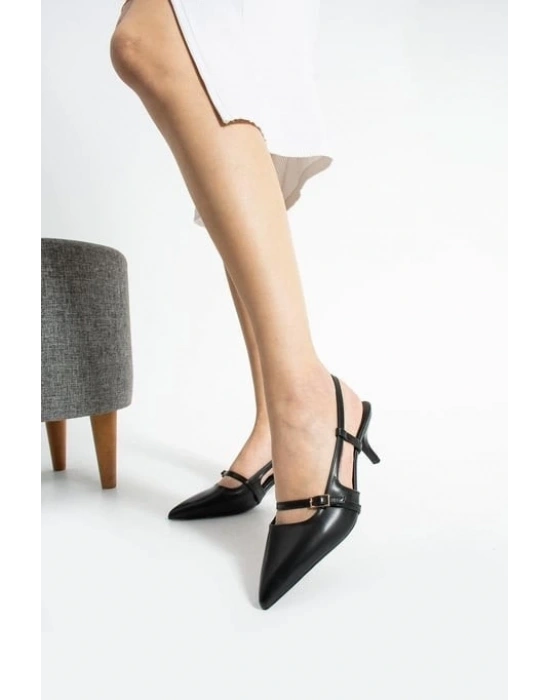 Darina Siyah Cilt Topuklu Ayakkabı