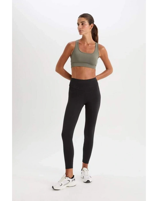Defacto Fit Yüksek Bel İçi Yumuşak Tüylü Beli Saran Basic Düz Sporcu Tayt