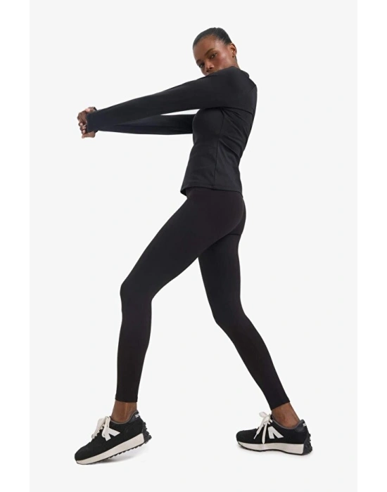 DeFactoFit Toparlayıcı Yüksek Bel İçi Yumuşak Tüylü Beli Saran Basic Düz Sporcu Tayt (25 AU)