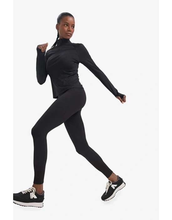 DeFactoFit Toparlayıcı Yüksek Bel İçi Yumuşak Tüylü Beli Saran Basic Düz Sporcu Tayt (25 AU)