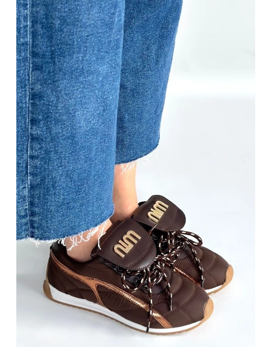 Dissa Kahverengi Cilt Bağcıklı Paraşüt Detaylı Spor Ayakkabı