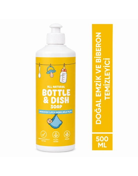 Doğal Emzik ve Biberon Temizleyicisi Bitkisel Elde Bulaşık Sabunu 500 ml