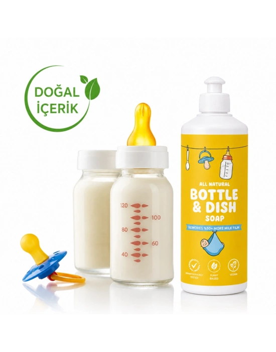 Doğal Emzik ve Biberon Temizleyicisi Bitkisel Elde Bulaşık Sabunu 500 ml