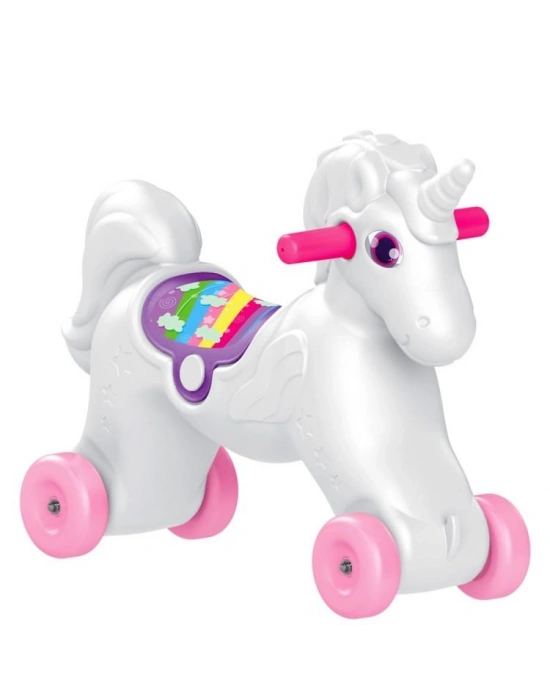 Dolu Unicorn Sallanan Tekerlekli At