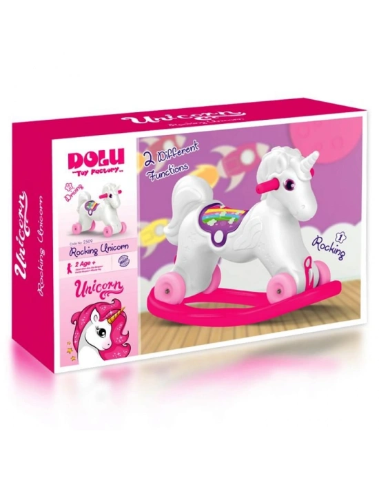 Dolu Unicorn Sallanan Tekerlekli At