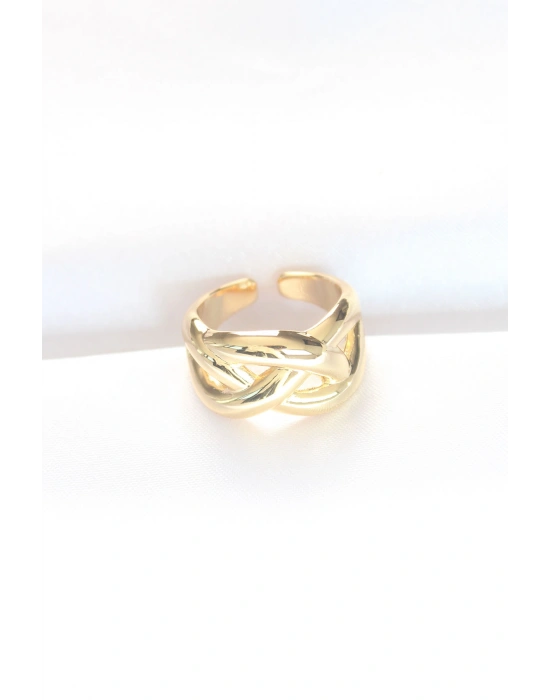 Düğüm Model Gold Renk Ayarlanabilir Yüzük