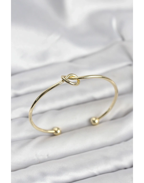 Düğüm Model Pirinç Gold Renk Kadın Bileklik