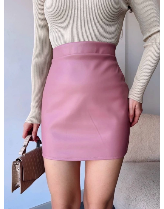 Düz deri etek pudra h24468