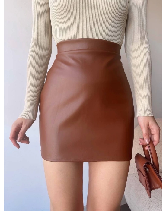 Düz deri etek taba h24468