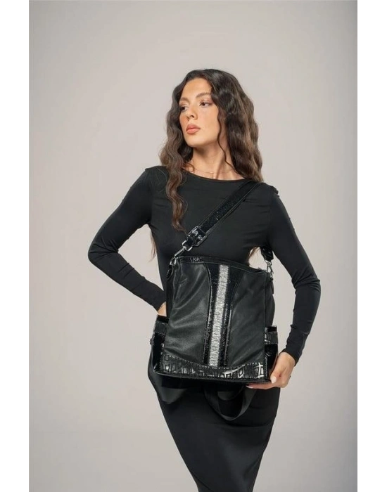 Ejya Siyah Cilt Kol Ve Omuz Çantası