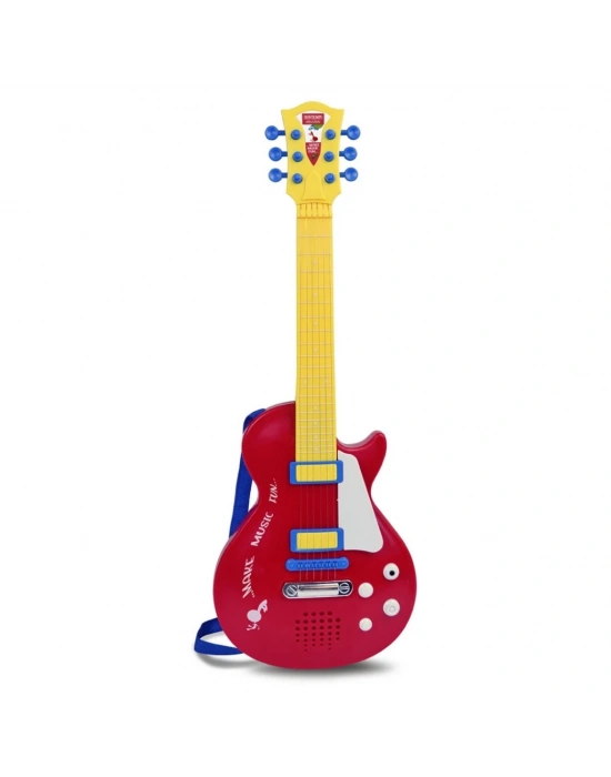 Elektronik Tuşlu ve Telli Askılı Kırmızı Gitar