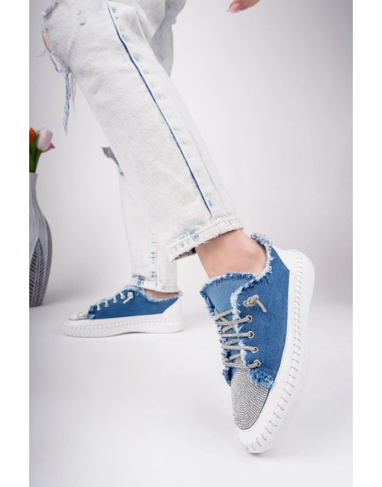 Enber Mavi Kot Bağcıklı Spor Ayakkabı