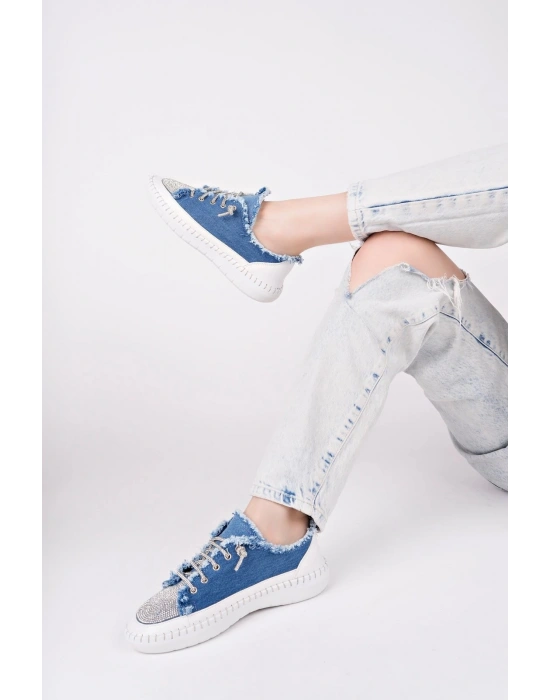 Enber Mavi Kot Bağcıklı Spor Ayakkabı