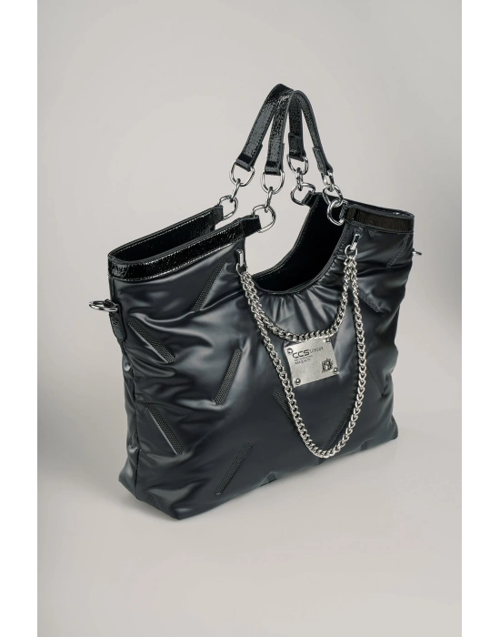 Enya Siyah Cilt Omuz Çantası