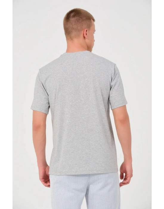 Erkek 24/1 Düz A Kalite Oversize T-shirt - Gri