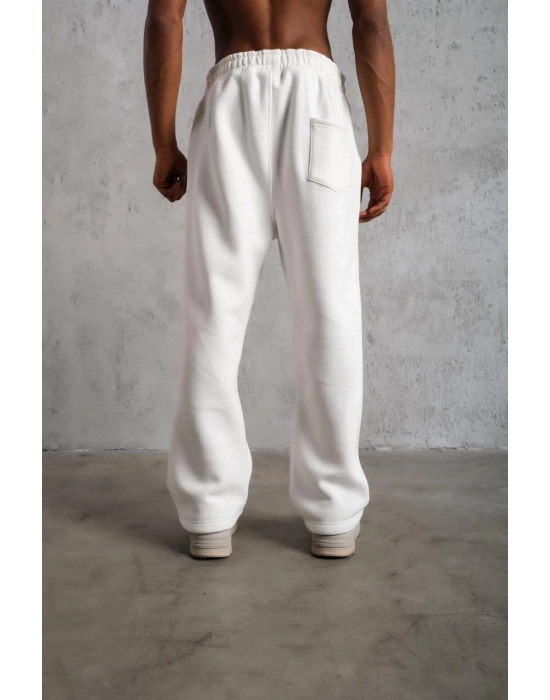 Erkek Baggy Alt Eşofman - Beyaz