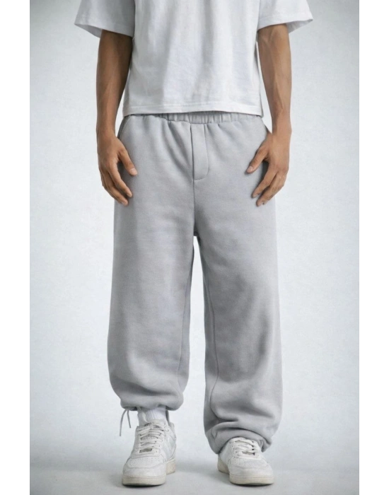 Erkek Lastikli Alt Eşofman - Gri