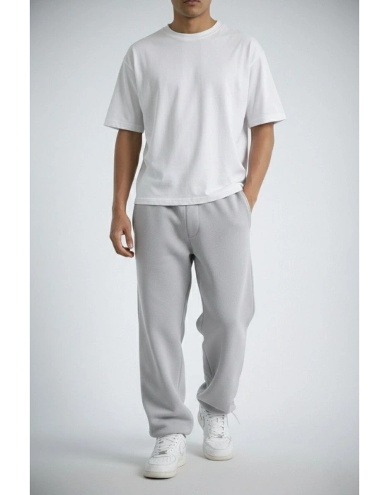 Erkek Lastikli Alt Eşofman - Gri