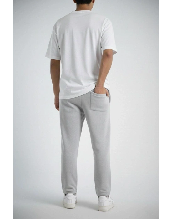 Erkek Lastikli Alt Eşofman - Gri