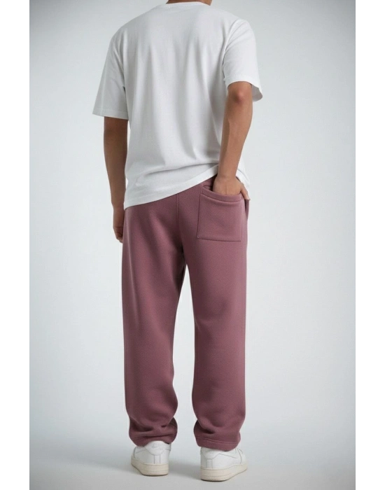 Erkek Baggy Alt Eşofman - Gül Kurusu