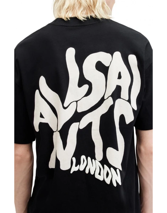 Erkek Baskılı Oversize T-shirt - Siyah