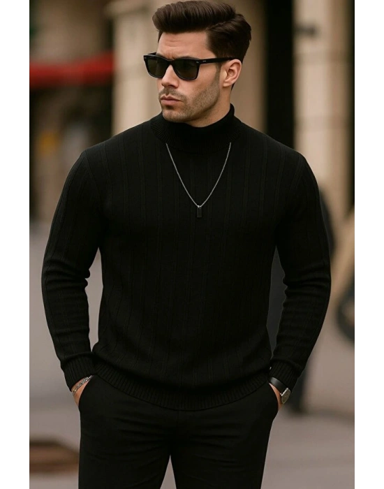 erkek boğazlı kazak premium kalite esnek kumaş