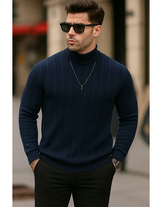 erkek boğazlı kazak premium kalite esnek kumaş