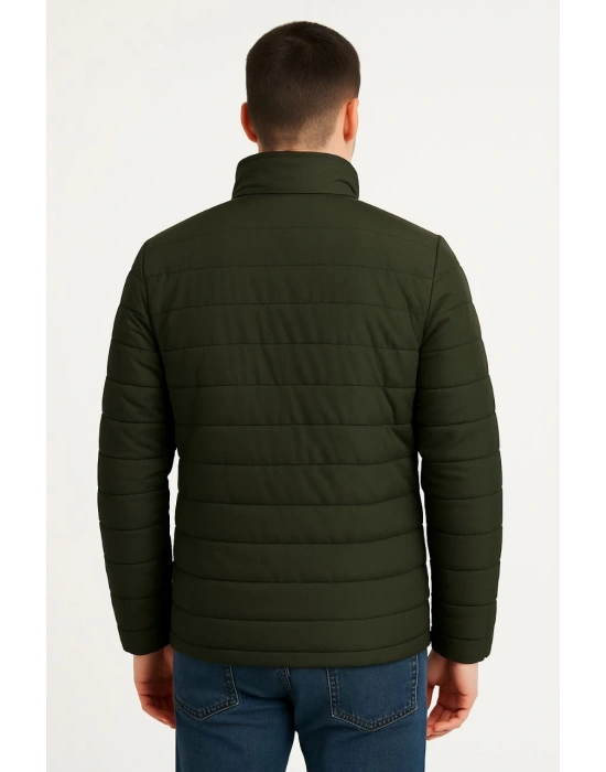 Erkek Bomber Mont Ceket – Su İtici Kumaş, Kapitone Astarlı, Fermuarlı, Kışlık - Haki