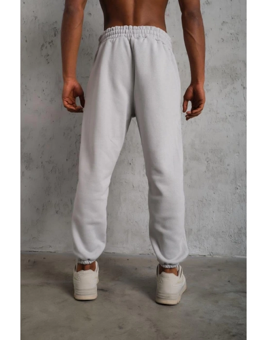 Erkek Üç İplik Alt Eşofman Lastikli - Gri