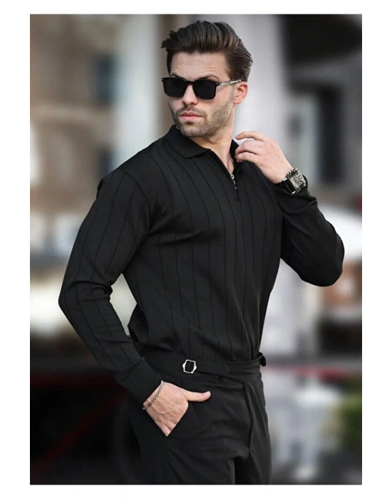 erkek yarım fermuarlı polo yaka tarz premium kalite özel tasarım erkek kışlık kazak