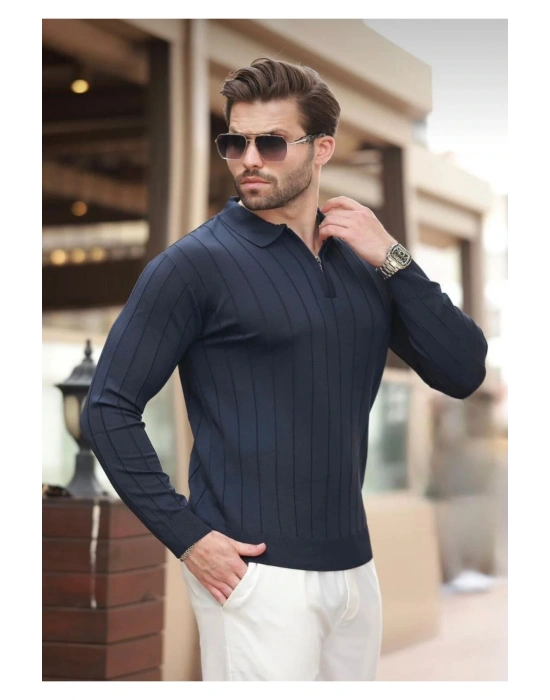 erkek yarım fermuarlı polo yaka tarz premium kalite özel tasarım erkek kışlık kazak