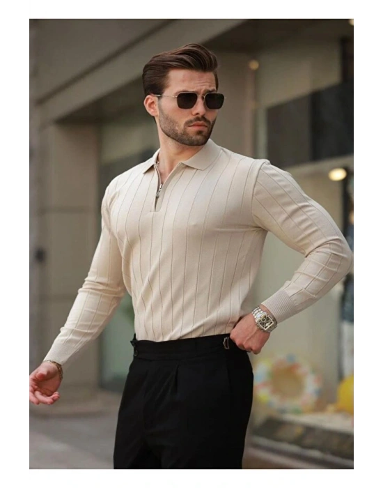 erkek yarım fermuarlı polo yaka tarz premium kalite özel tasarım erkek kışlık kazak