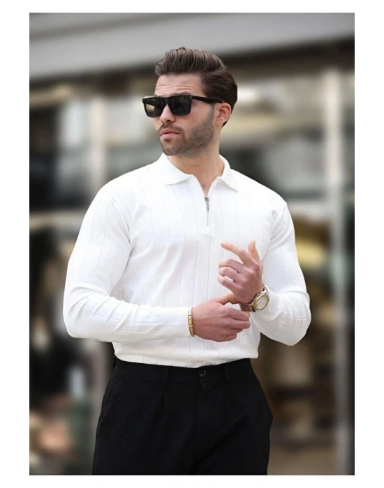 erkek yarım fermuarlı polo yaka tarz premium kalite özel tasarım erkek kışlık kazak