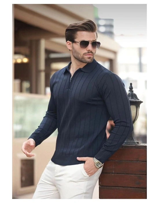 erkek yarım fermuarlı polo yaka tarz premium kalite özel tasarım erkek kışlık kazak