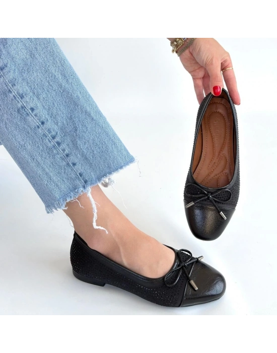 Etya Siyah Cilt Babet Ayakkabı